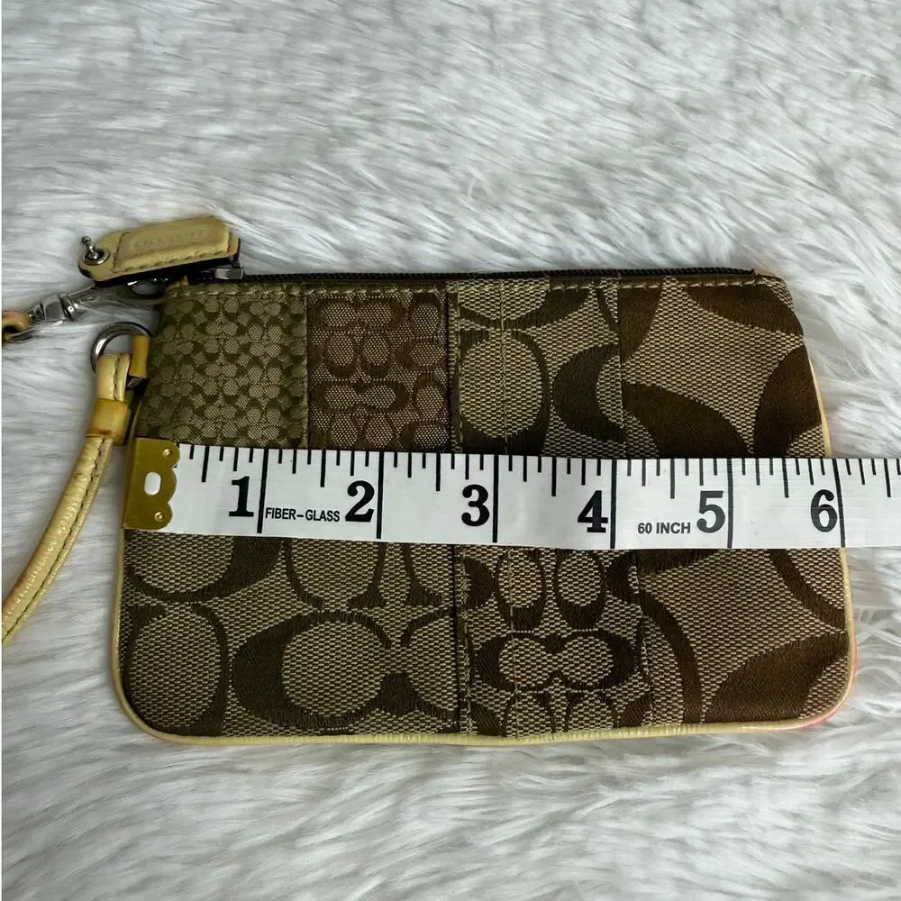 COACH Signature Brown Wristlet